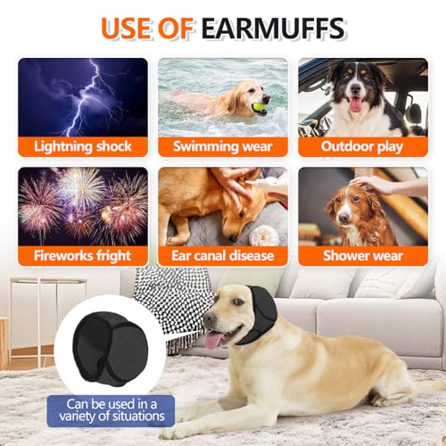 Qpets® Dog Ear Protectors Calming Ears Cover Muff with Adjustable Chin Strap Anxiety Relief Headwear Noise Reduction Protective for Eating Swimming Therapy L 2PCS Qpets® Dog Ear Protectors Calming Ears Cover Muff with Adjustable Chin Strap Anxiety Relief Headwear Noise Reduction Protective for Eating Swimming Therapy L 2PCS